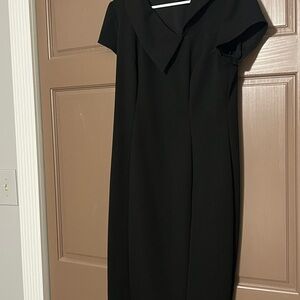 Connected Apparel Classic Black Midi Dress